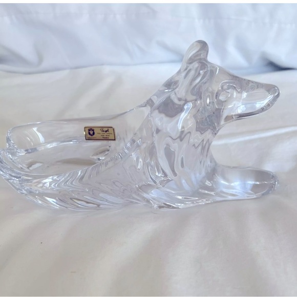 Bayel Hand-Made French Crystal Wolf Ash Tray / Candy Dish - Picture 1 of 14